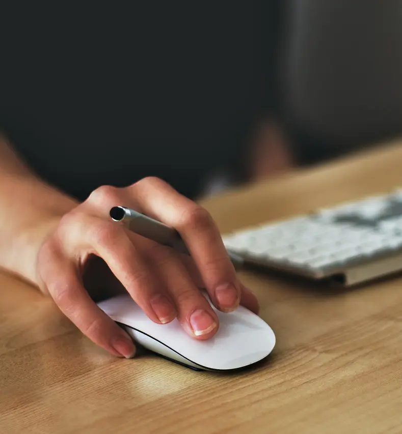 hand and pc mouse